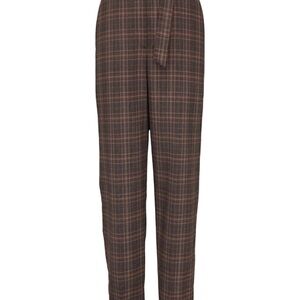 Brunello Cucinelli Brown Plaid Women's Trousers